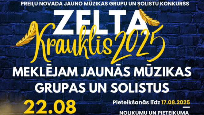Aicinām piedalīties mūzikas konkursā “Zelta Krauklis 2025”
