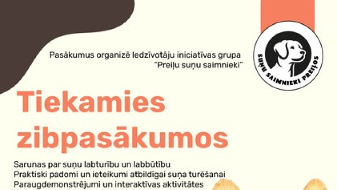 Iedzīvotāju iniciatīvas grupas "Preiļu suņu saimnieki" plānotie zibpasākumi Preiļos