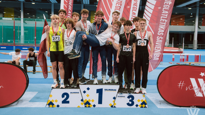 Preiļu novada BJSS audzēkņi sekmīgi startē Latvijas čempionātā U-18 vieglatlētikā telpās
