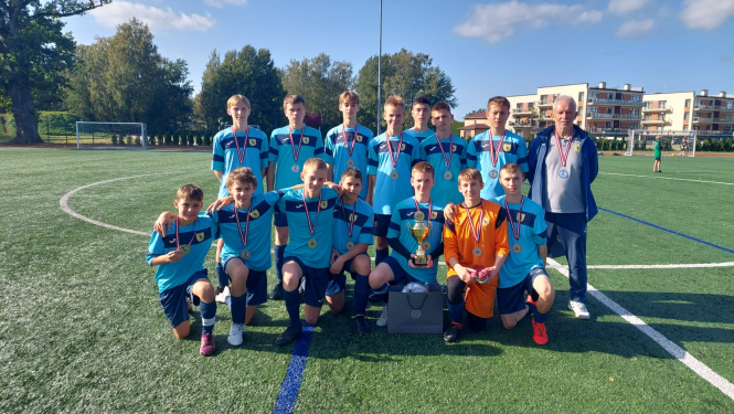 Preiļu novada BJSS U-15 komandai 2. vieta turnīrā "Ādas bumba - 2023 " 