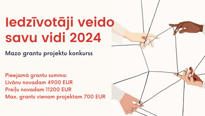 Izsludināts Mazo grantu projektu konkurss “Iedzīvotāji veido savu vidi – 2024”