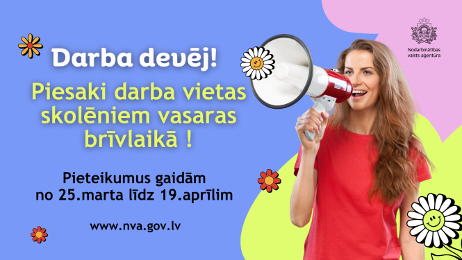 NVA aicina darba devējus līdz 19. aprīlim pieteikties skolēnu nodarbinātības pasākuma īstenošanai 2024. gada vasarā