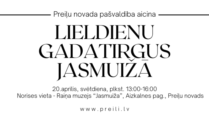 Aicinām pieteikties Lieldienu gadatirgum Jasmuižā