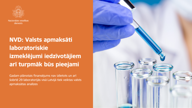 NVD: Valsts apmaksāti laboratoriskie izmeklējumi iedzīvotājiem arī turpmāk būs pieejami