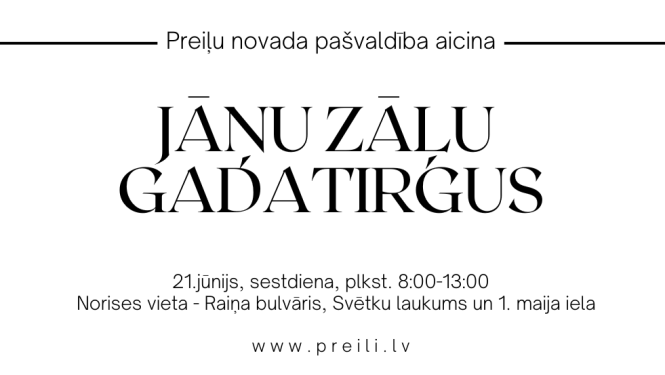 Aicinām pieteikties Jāņu zāļu gadatirgum