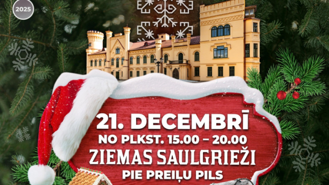 Ziemas saulgrieži pie Preiļu pils