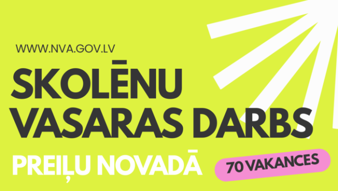 Skolēnu vasaras nodarbinātības iespējas Preiļu novadā 2026. gadā