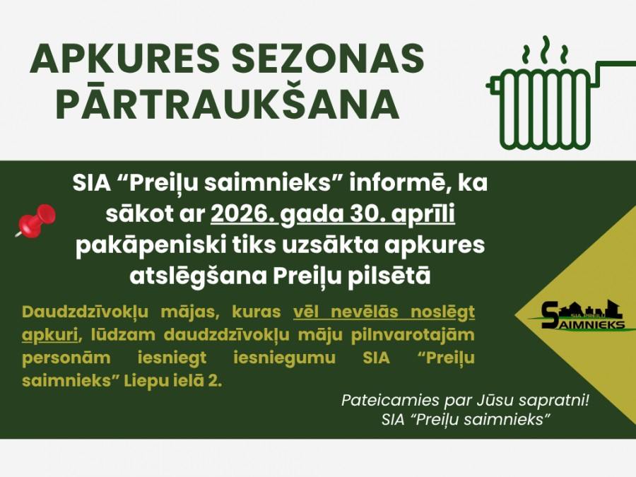 Apkures sezonas pārtraukšana