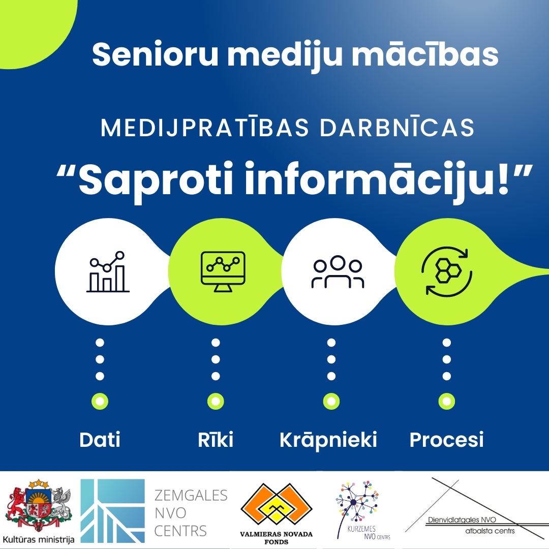 Notiks medijpratības darbnīcas senioriem "Saproti informāciju!"