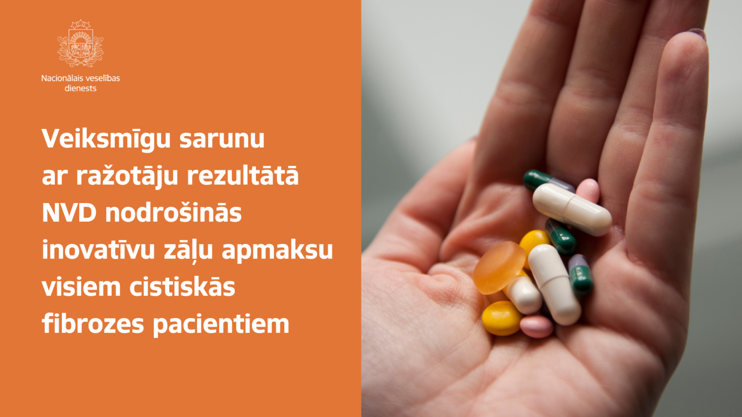 Veiksmīgu sarunu ar ražotāju rezultātā NVD nodrošinās inovatīvu zāļu apmaksu visiem cistiskās fibrozes pacientiem