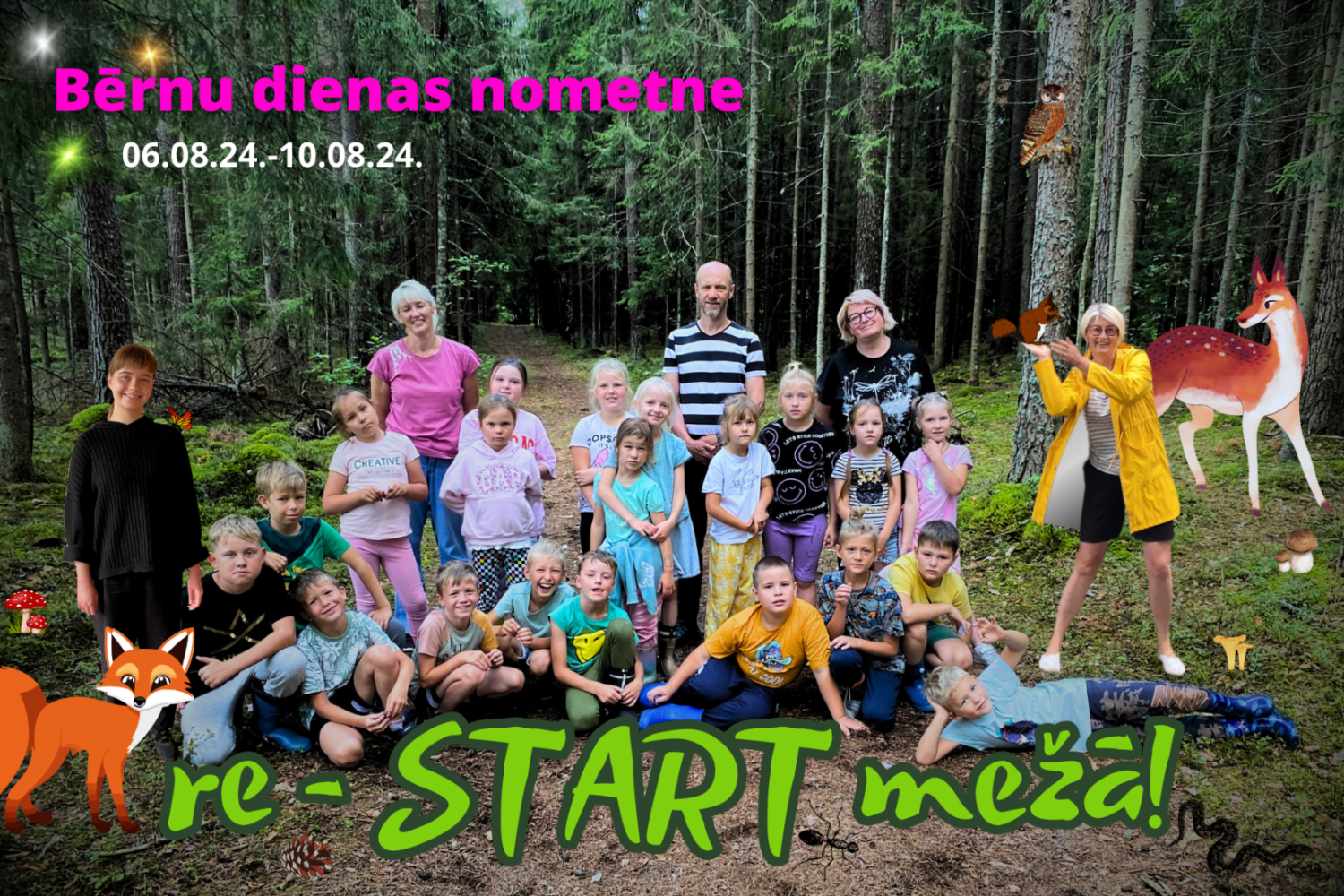 Veiksmīgi noslēgusies vasaras dienas nometne "re-START mežā!"