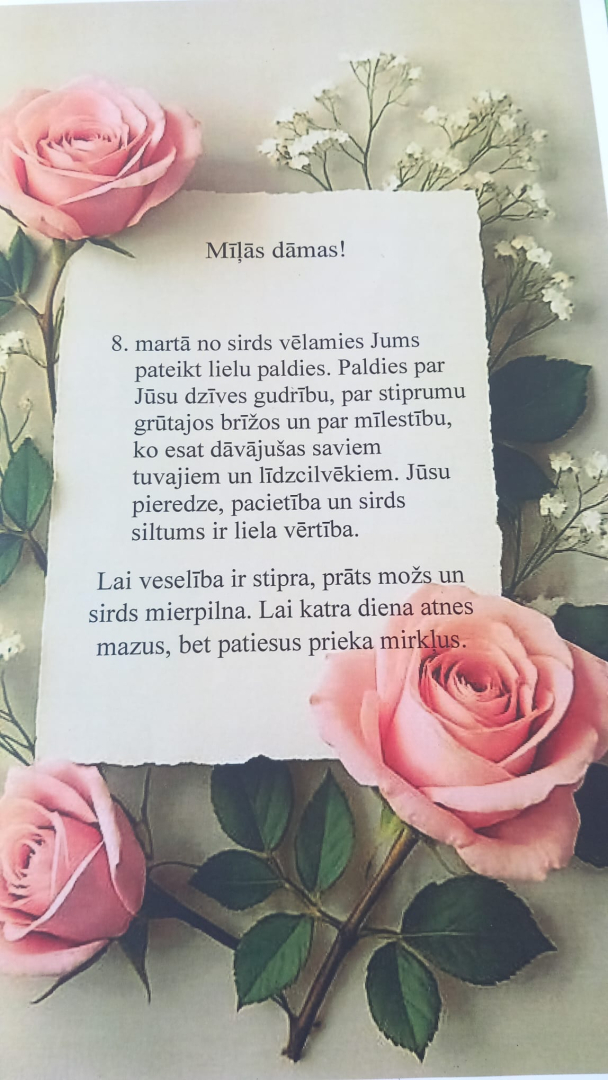 Pavasarīgs sveiciens sievietēm SAC “Aglona”