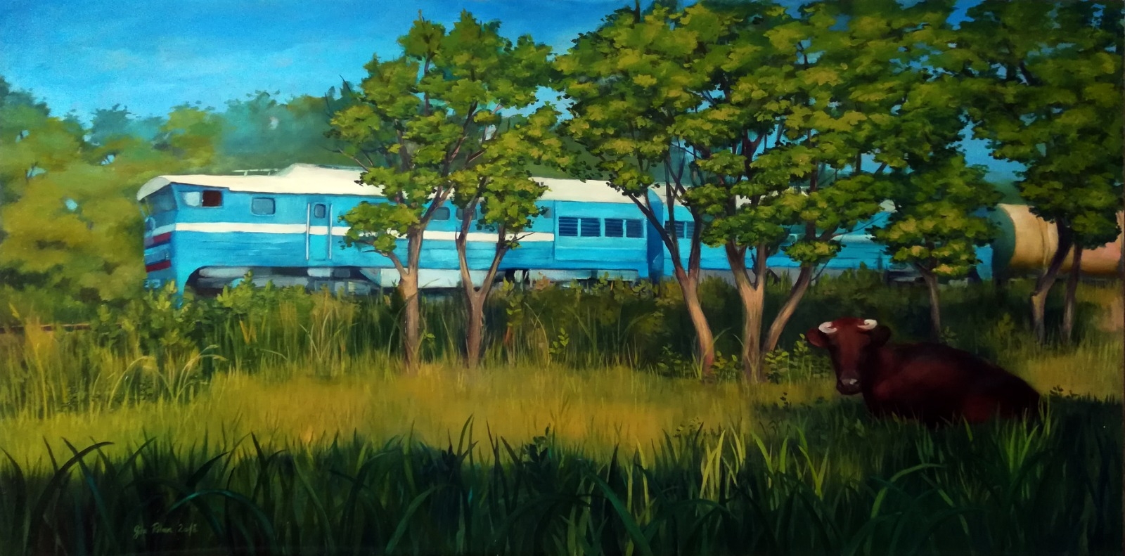 Gitas Palmas gleznu izstāde “Vilcienu meitenes stāsts”