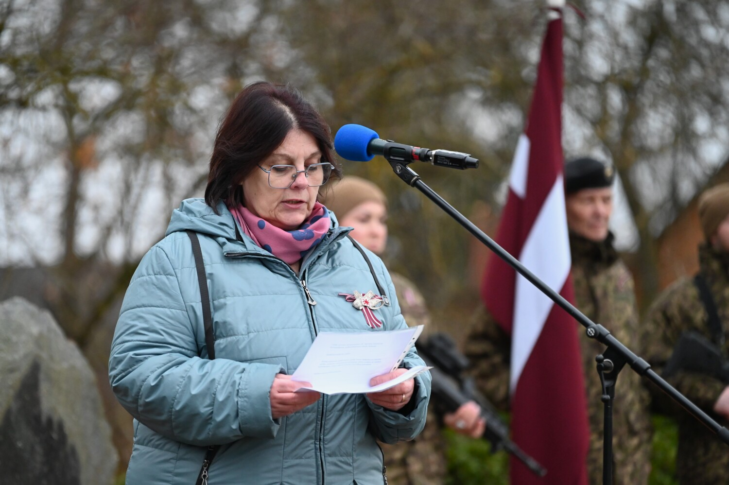 Piemiņas brīdis pie Lāčplēša kara ordeņa kavaliera Ignata Beča piemiņas akmens