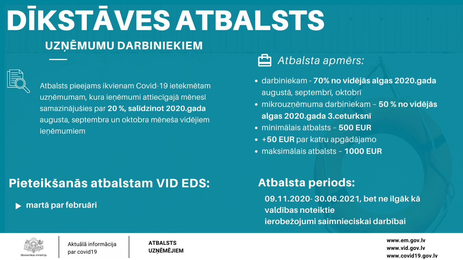 pieteikties valsts atbalstam par februāri