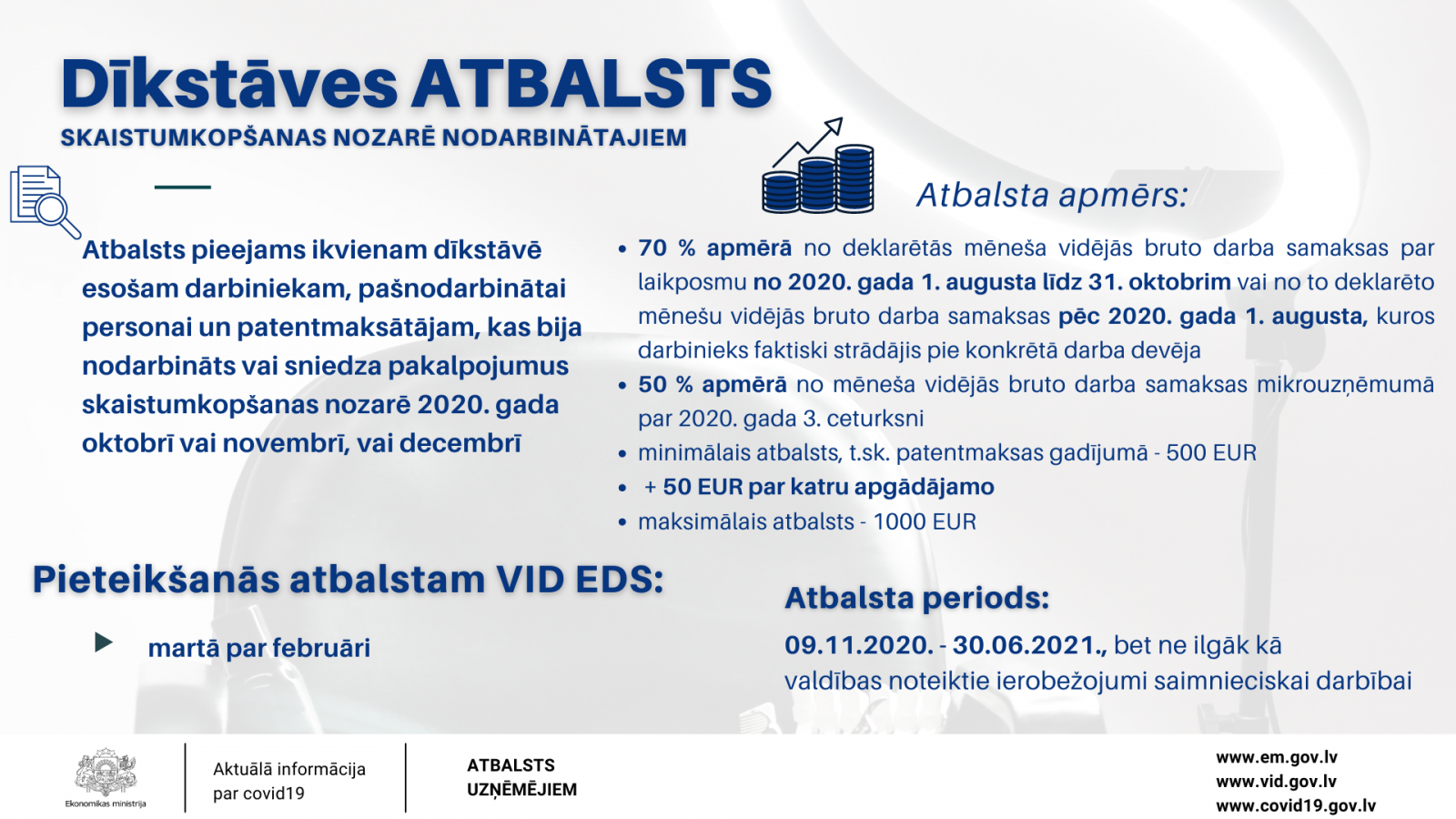 pieteikties valsts atbalstam par februāri