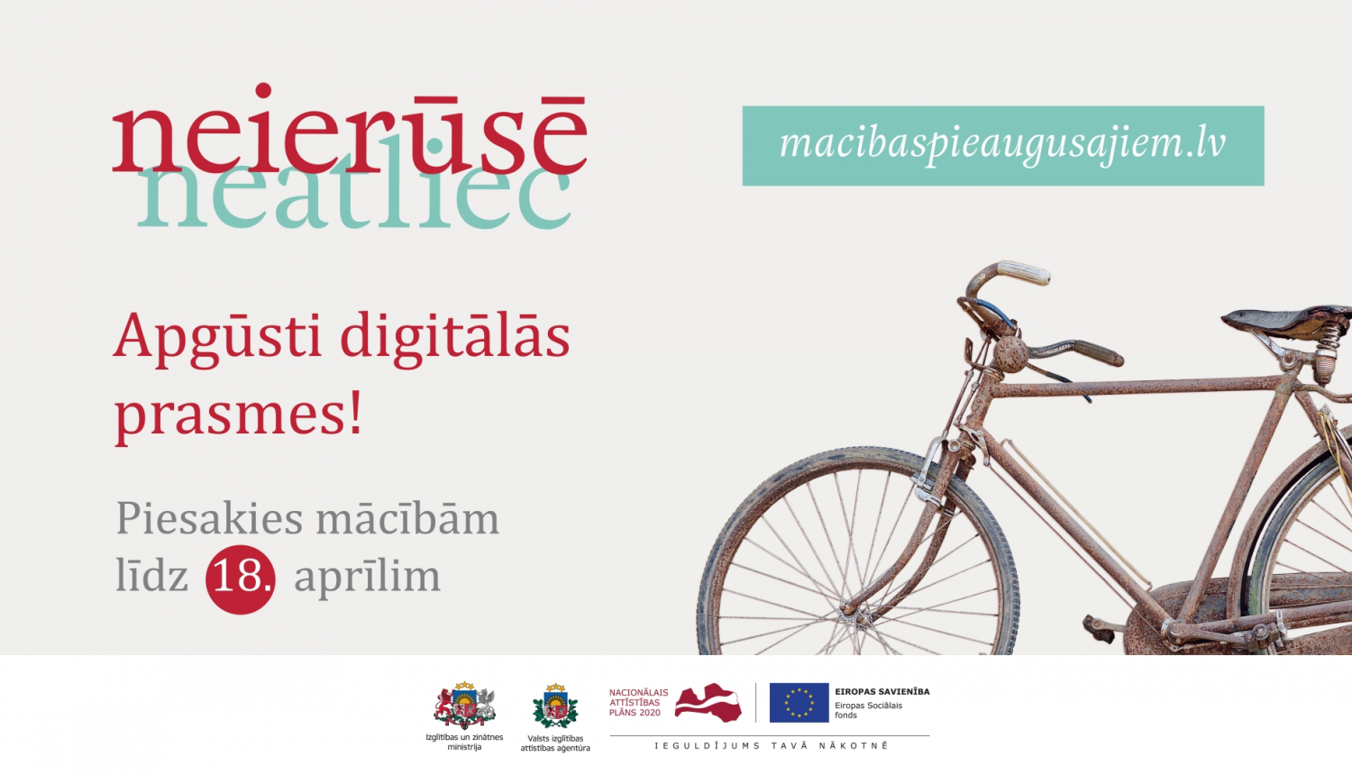 Atvērta pieteikšanās mācībām pieaugušajiem digitālo prasmju izglītības programmās