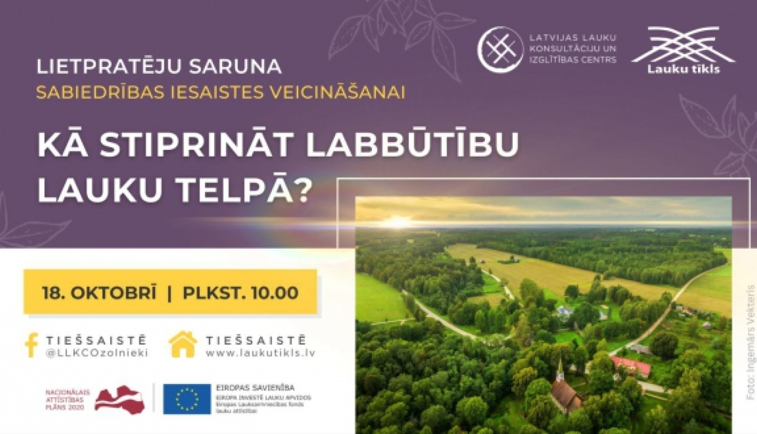 Aicinām pieslēgties diskusijai “Kā stiprināt labbūtību lauku telpā?”