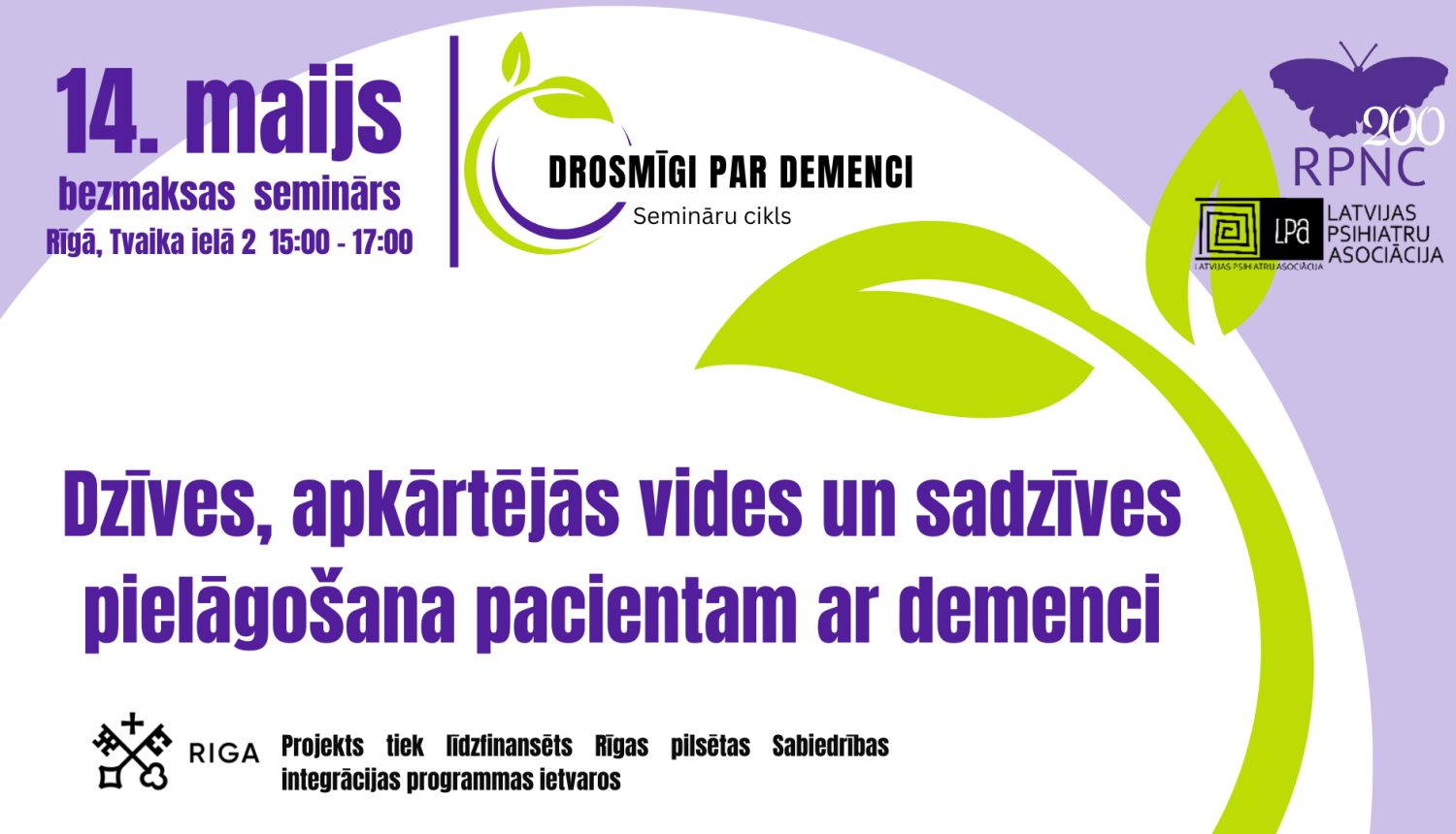 Iespēja apmeklēt bezmaksas semināru par demenci