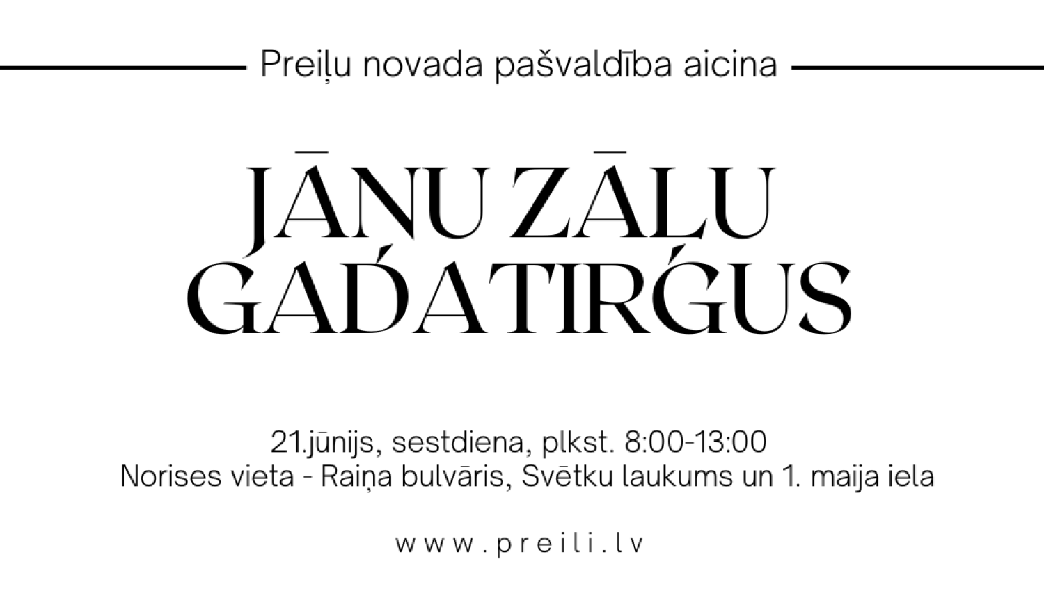 Aicinām pieteikties Jāņu zāļu gadatirgum