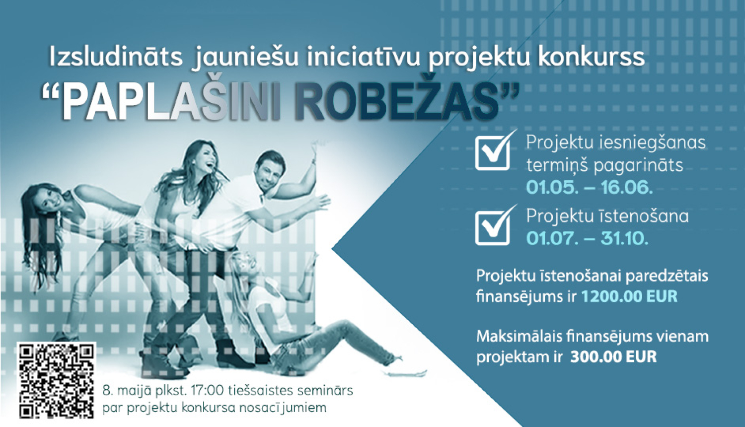 Preiļu novada pašvaldība izsludina jauniešu iniciatīvu projektu konkursu “Paplašini robežas - 2025”
