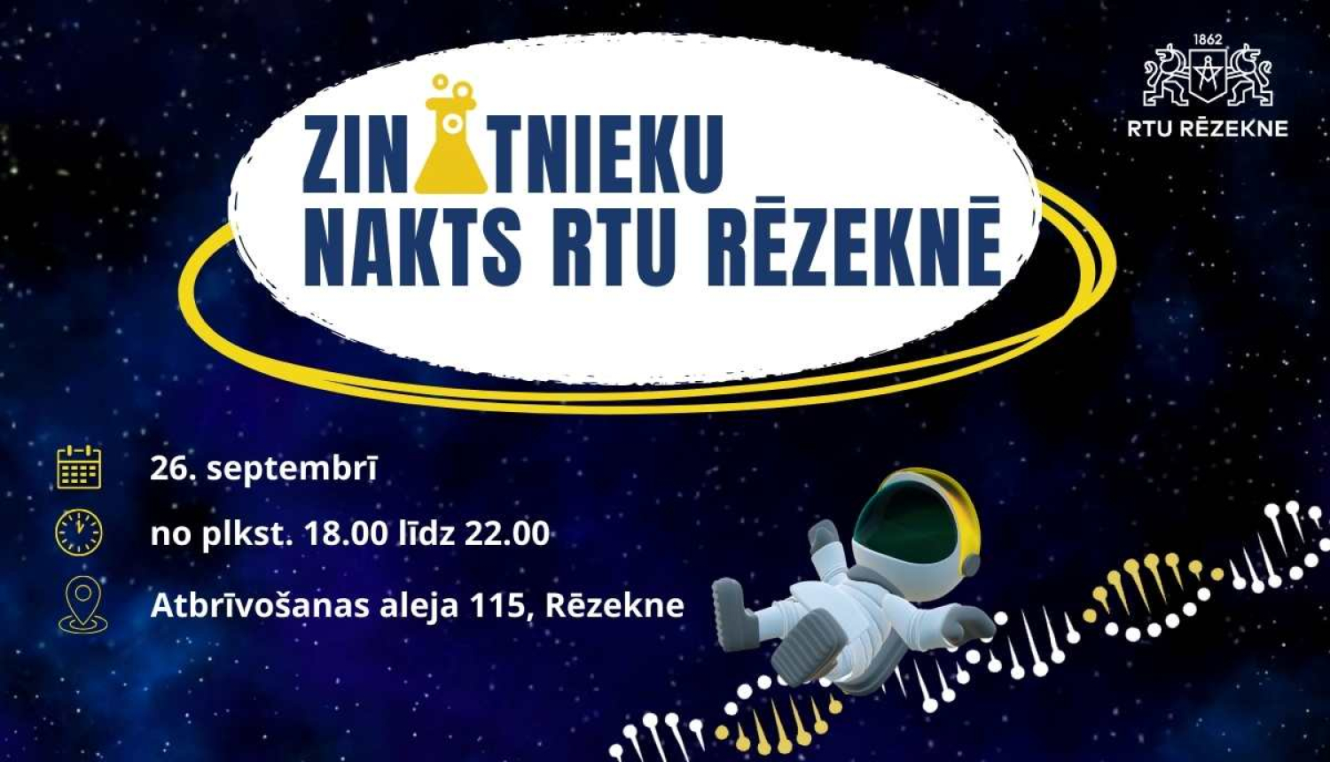 RTU Rēzeknes akadēmijā notiks Zinātnieku nakts pasākums