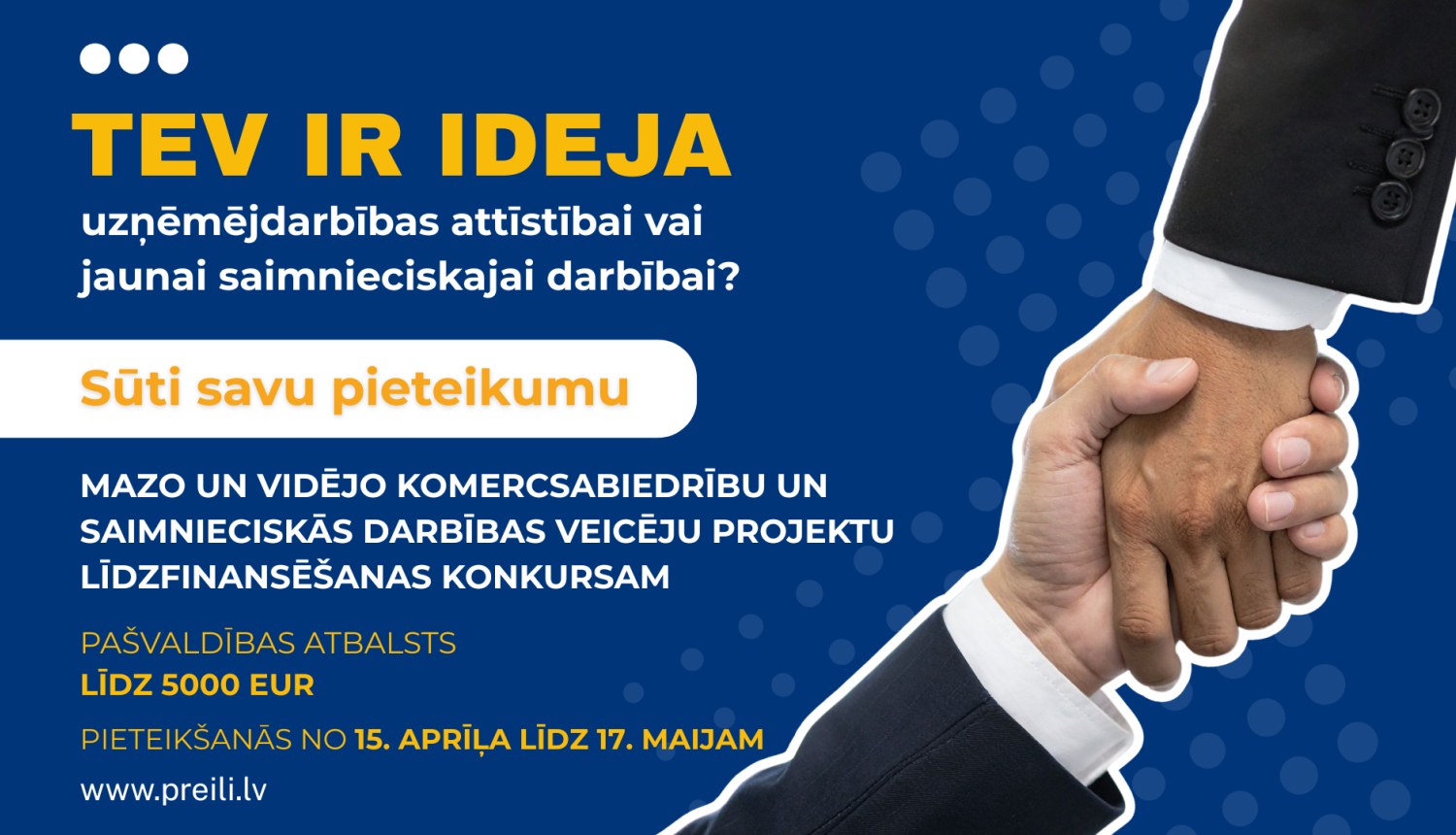 Preiļu novada pašvaldība izsludina projektu konkursu mazo un vidējo komercsabiedrību un saimnieciskās darbības veicēju projektu līdzfinansēšanai