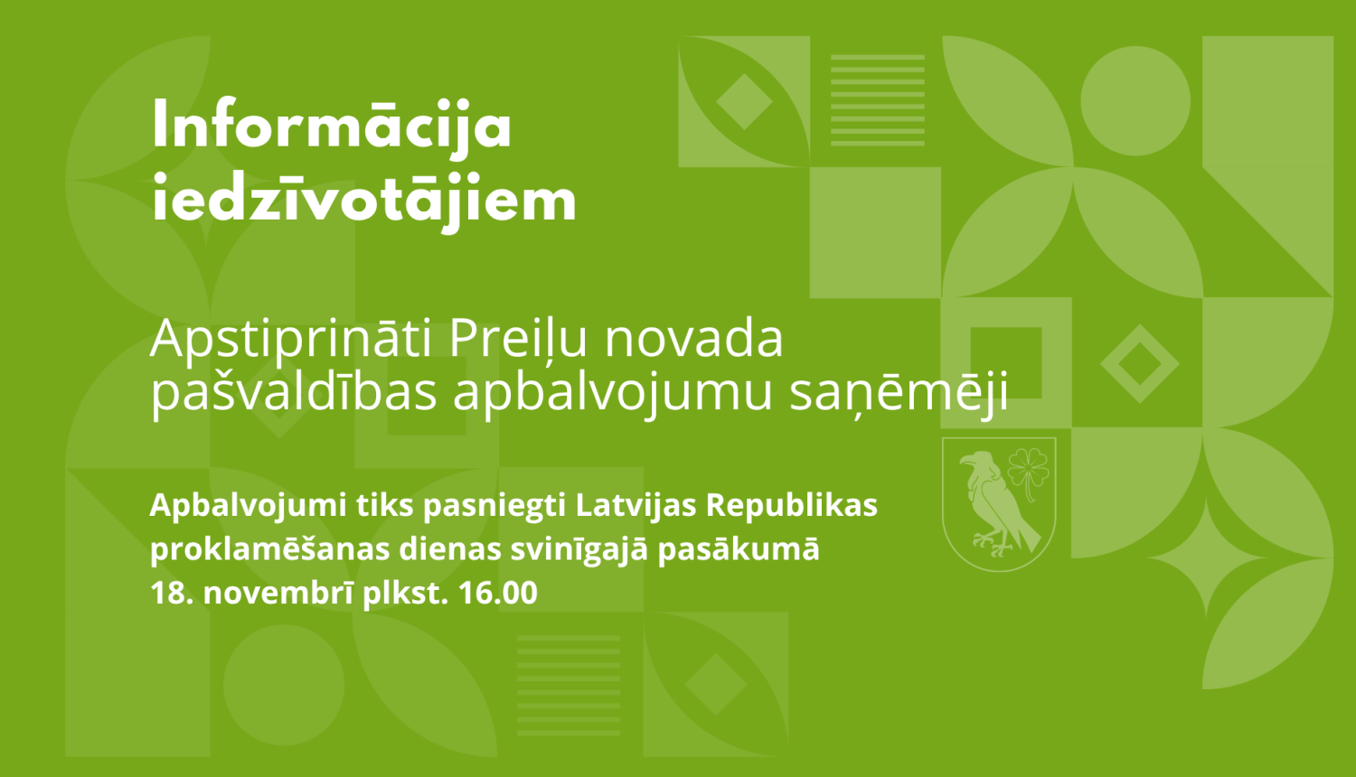 Apstiprināti Preiļu novada pašvaldības apbalvojumu saņēmēji