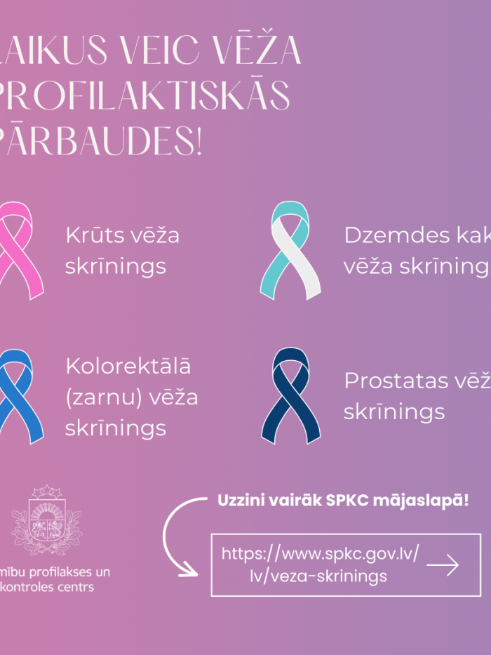 Laikus veic vēža profilaktiskās pārbaudes!