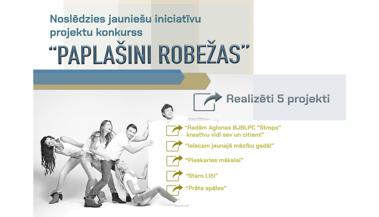 Noslēdzies jauniešu iniciatīvu projektu konkurss “Paplašini robežas”