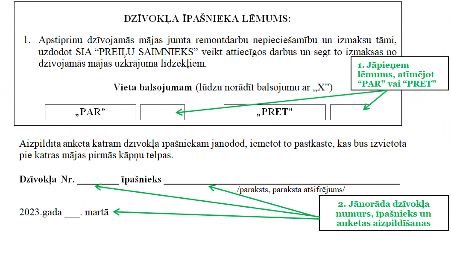 SIA “PREIĻU SAIMNIEKS” īstenos daudzdzīvokļu māju dzīvokļu īpašnieku aptauju par māju jumtu remontdarbiem konkrētās adresēs