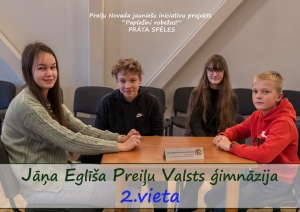 Īstenots jauniešu iniciatīvas projekts “Prāta spēles”